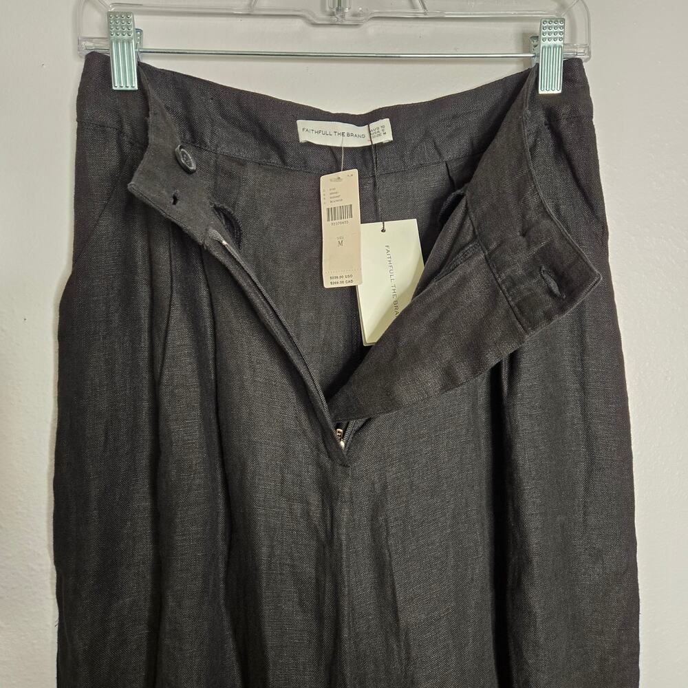 Minimalist Tailored Linen Wide Leg Pant 6 Anthropologie Faithful The Brand NWT - Picture 10 of 13
